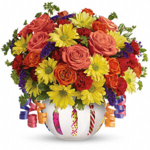 Bouquet Festa Allegra – Fiori Colorati per Compleanno