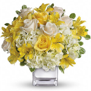Perfect Dozen - Bouquet Elegante Bianco e Giallo – Fiori Freschi di Stagione