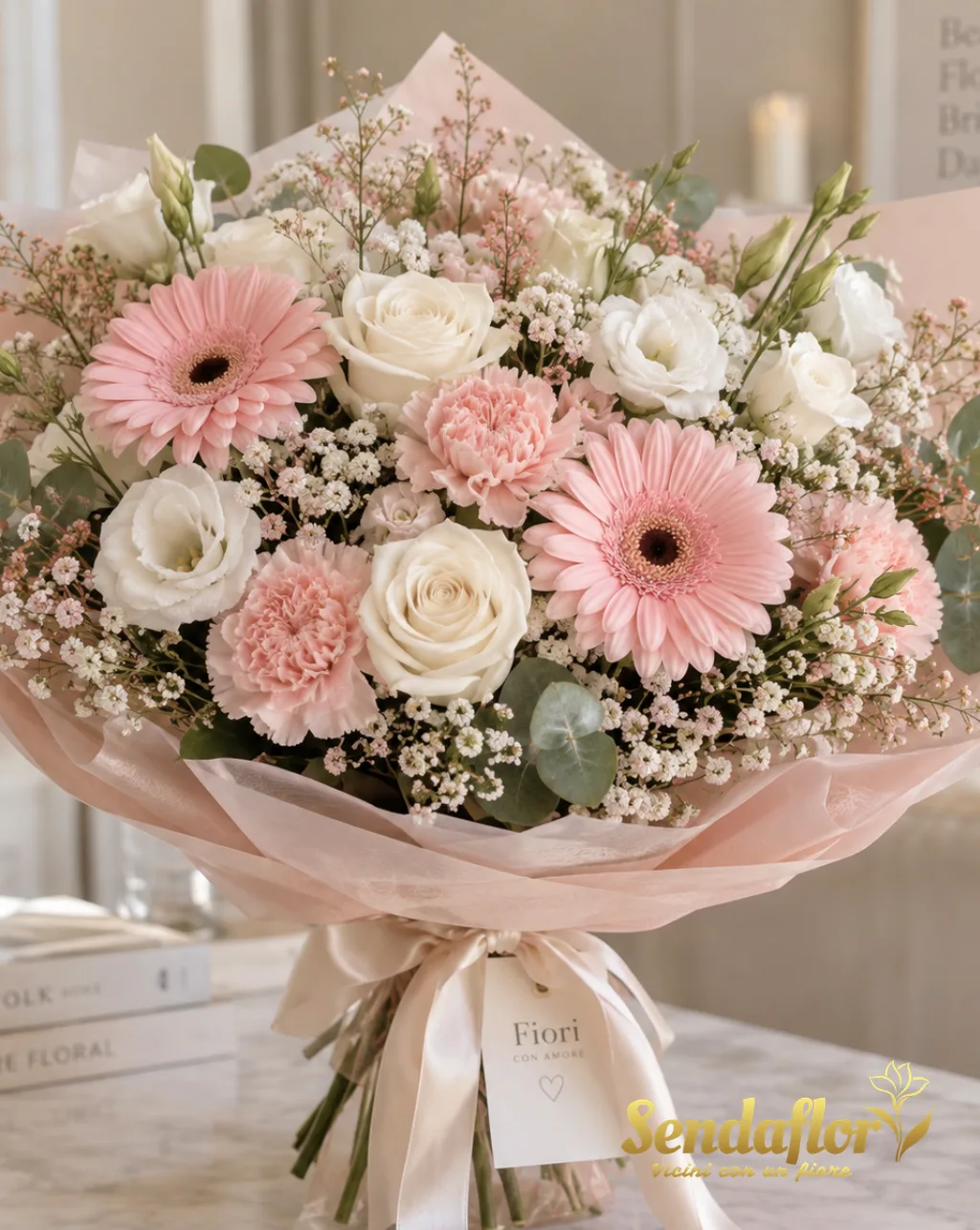 Bouquet del fiorista – Fiori nei toni delicati