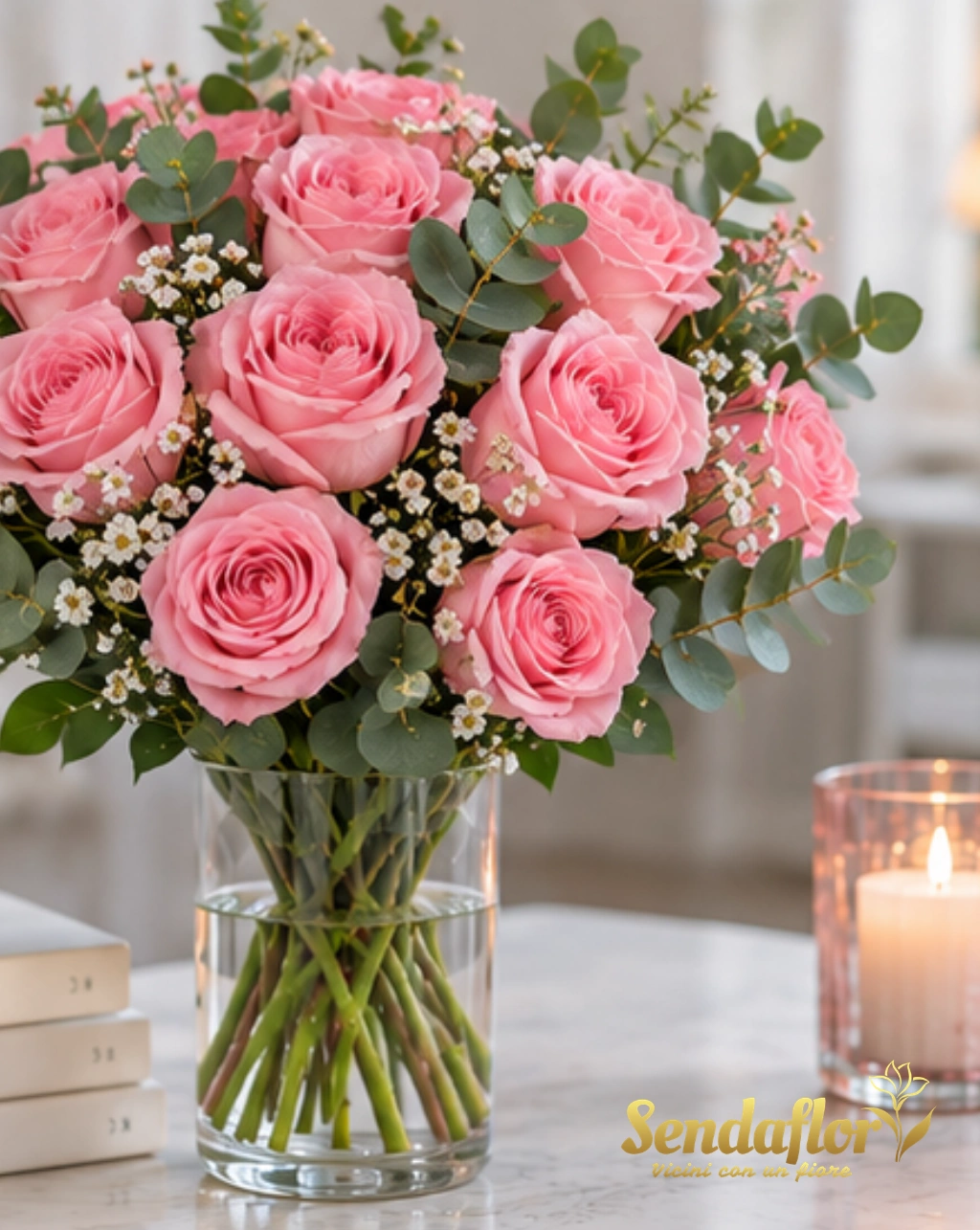 Carezza – Bouquet di rose rosa