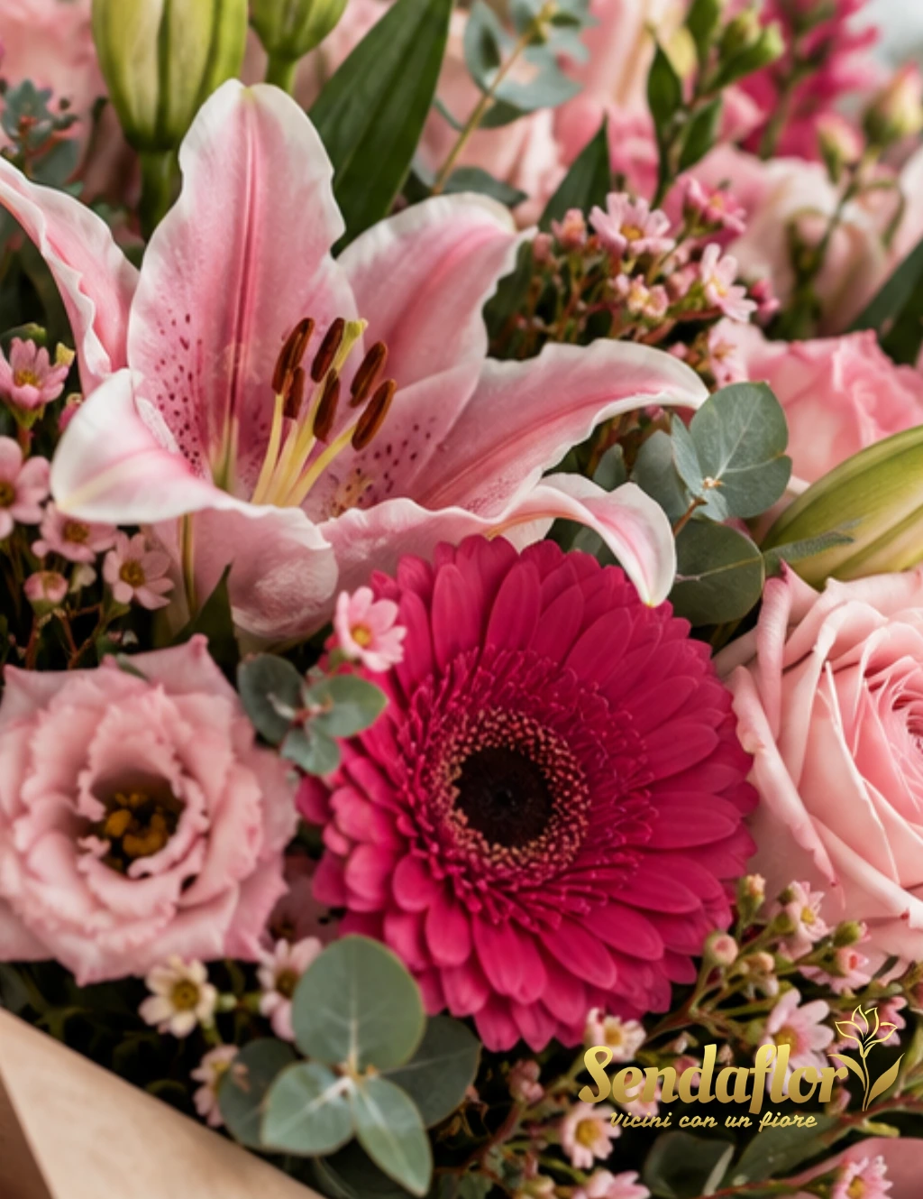 Un sorriso in rosa – Bouquet rosa e fucsia