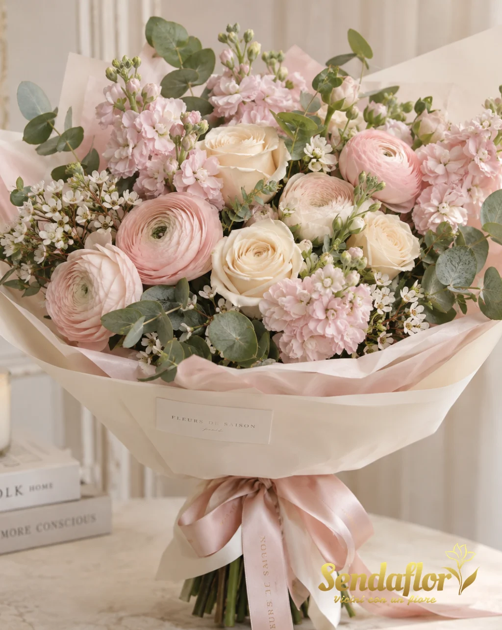 Bouquet del fiorista – Fiori nei toni delicati