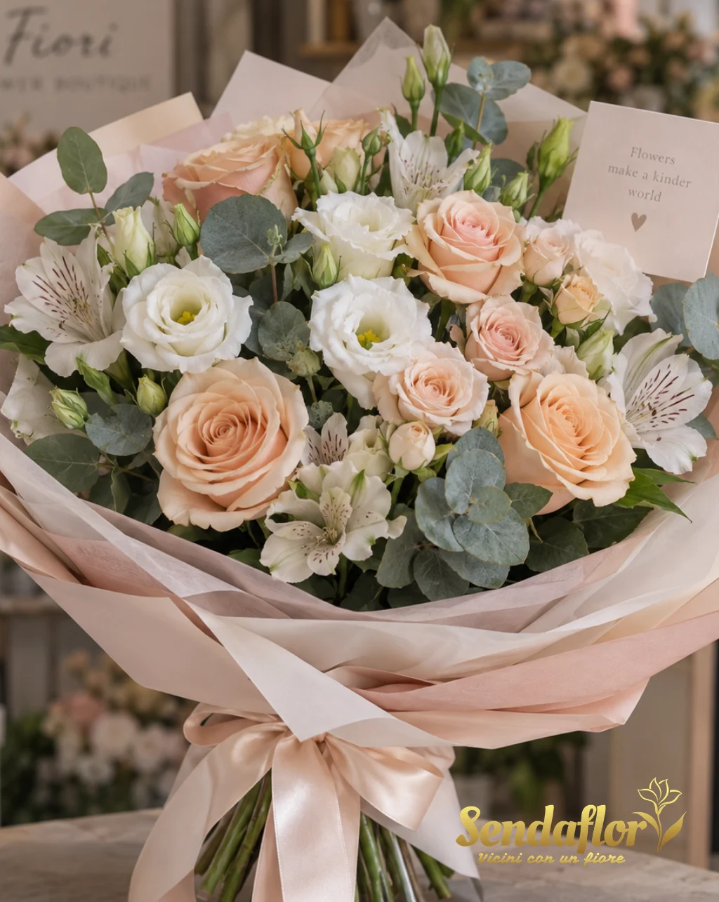 Bouquet del fiorista – Fiori nei toni delicati