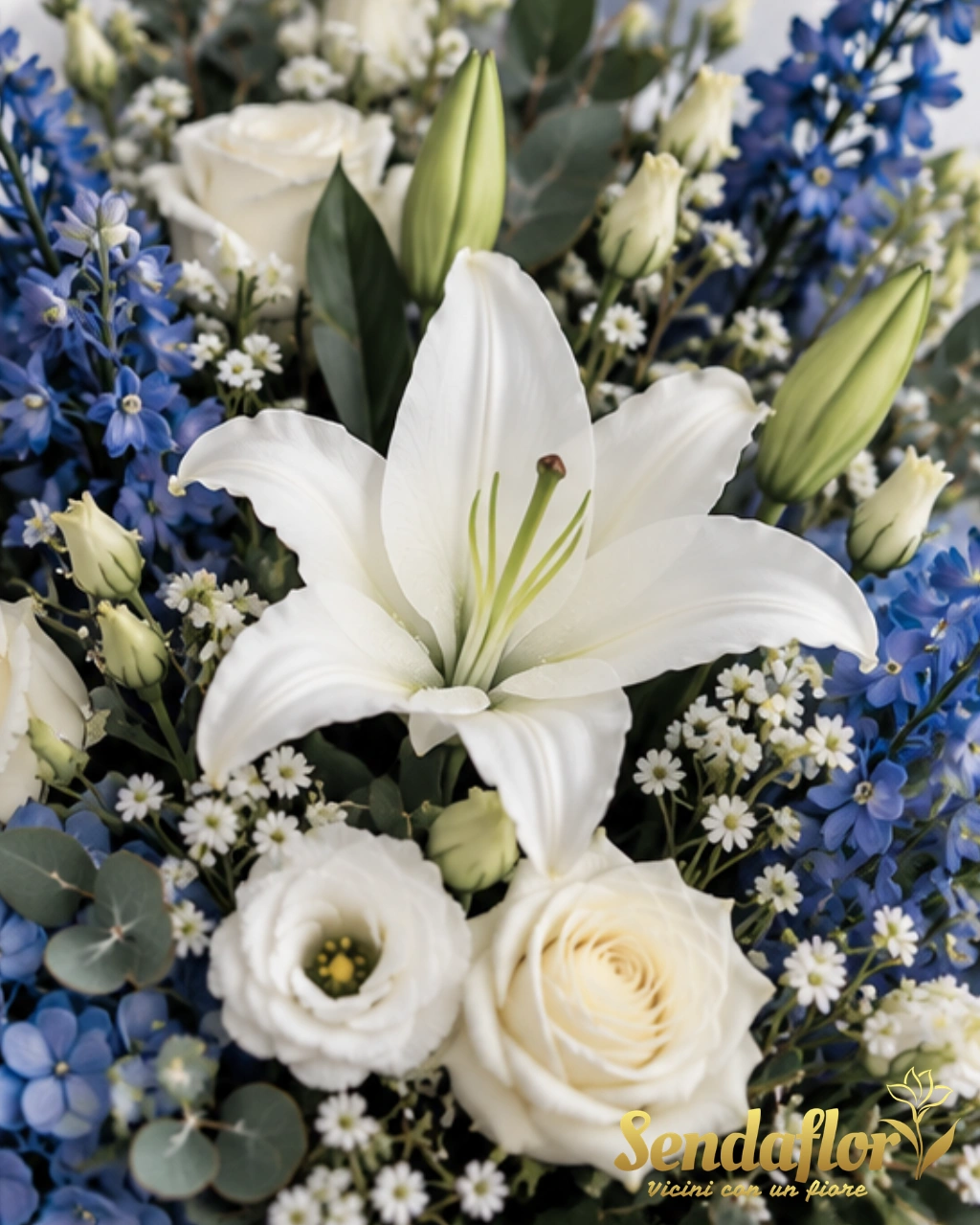 Un ricordo sereno – Bouquet bianco e blu