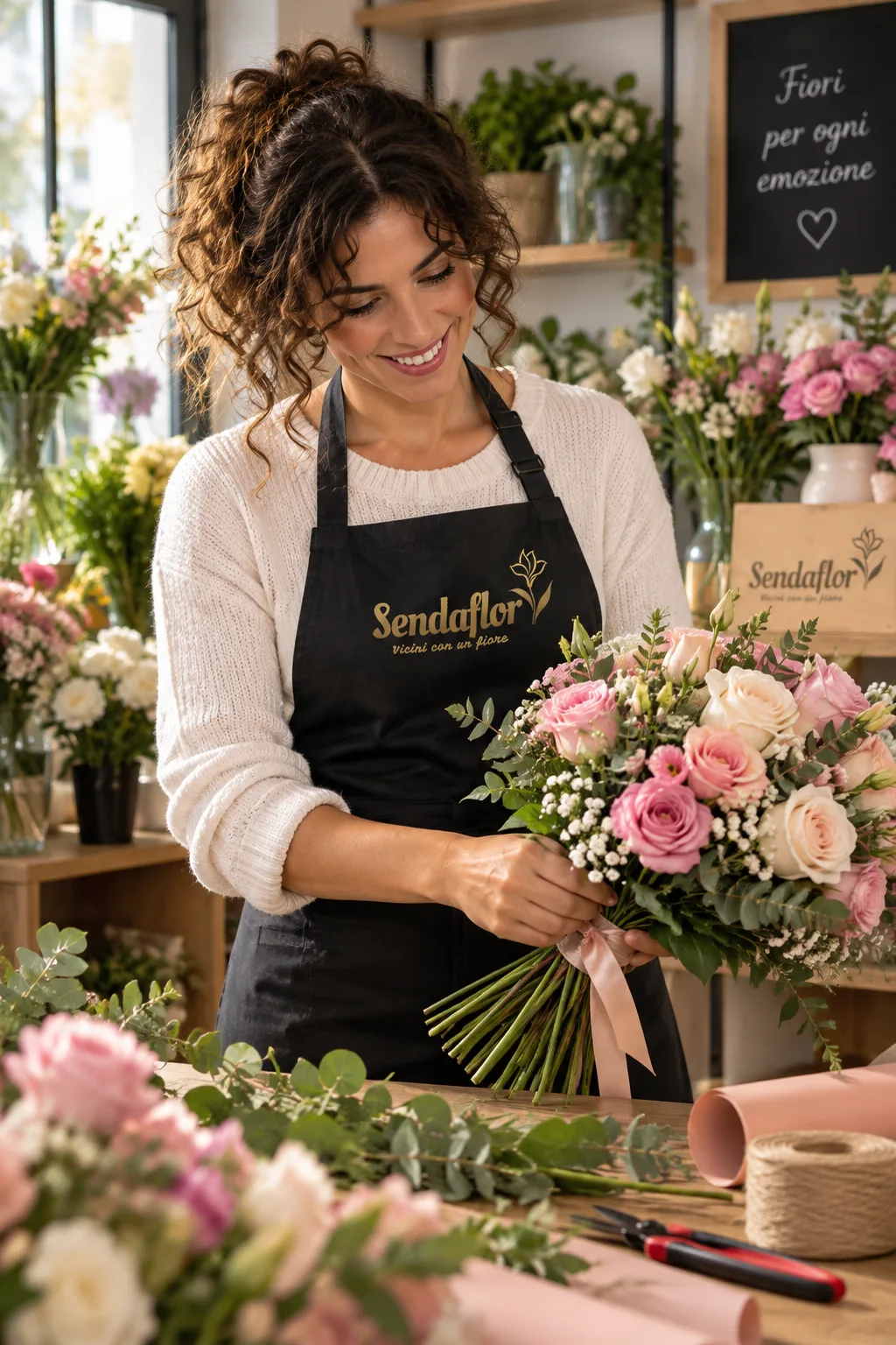 Bouquet del fiorista – Fiori nei toni delicati