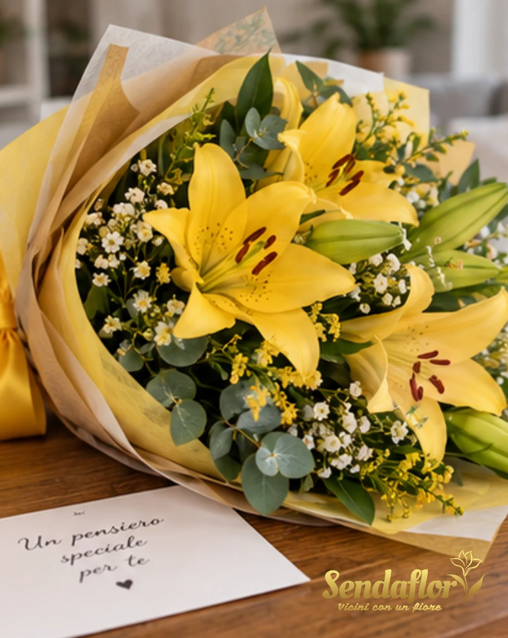 Luce dorata – Bouquet di lilium gialli